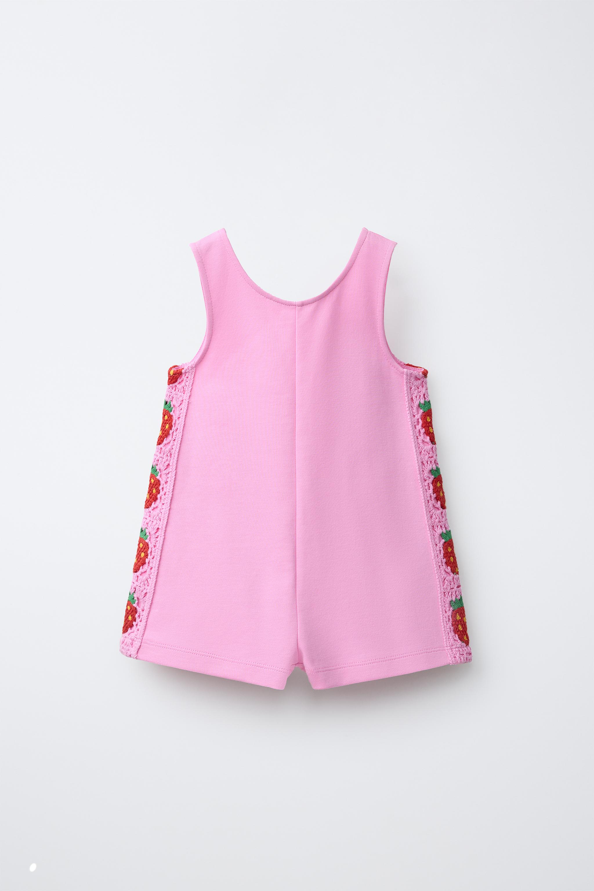 CROCHETED FLORAL KNIT SHORT JUMPSUIT